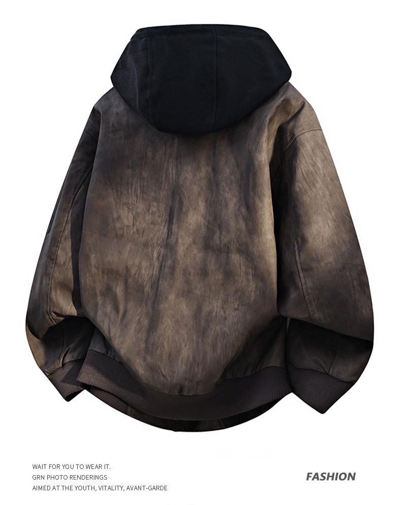 Men's Faux Two-Piece PU Leather Jacket: Windproof, Loose Fit, Youth Style for Autumn/Winter