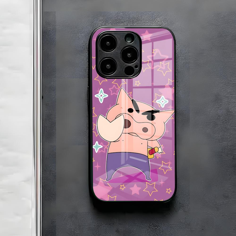 Anime Buriburizaemon Pig Phone Case For IPhone 17 Air 16 E Pro Max 15 14 13 Mini 12 Pro 11 Max Plus Black Glass Cover