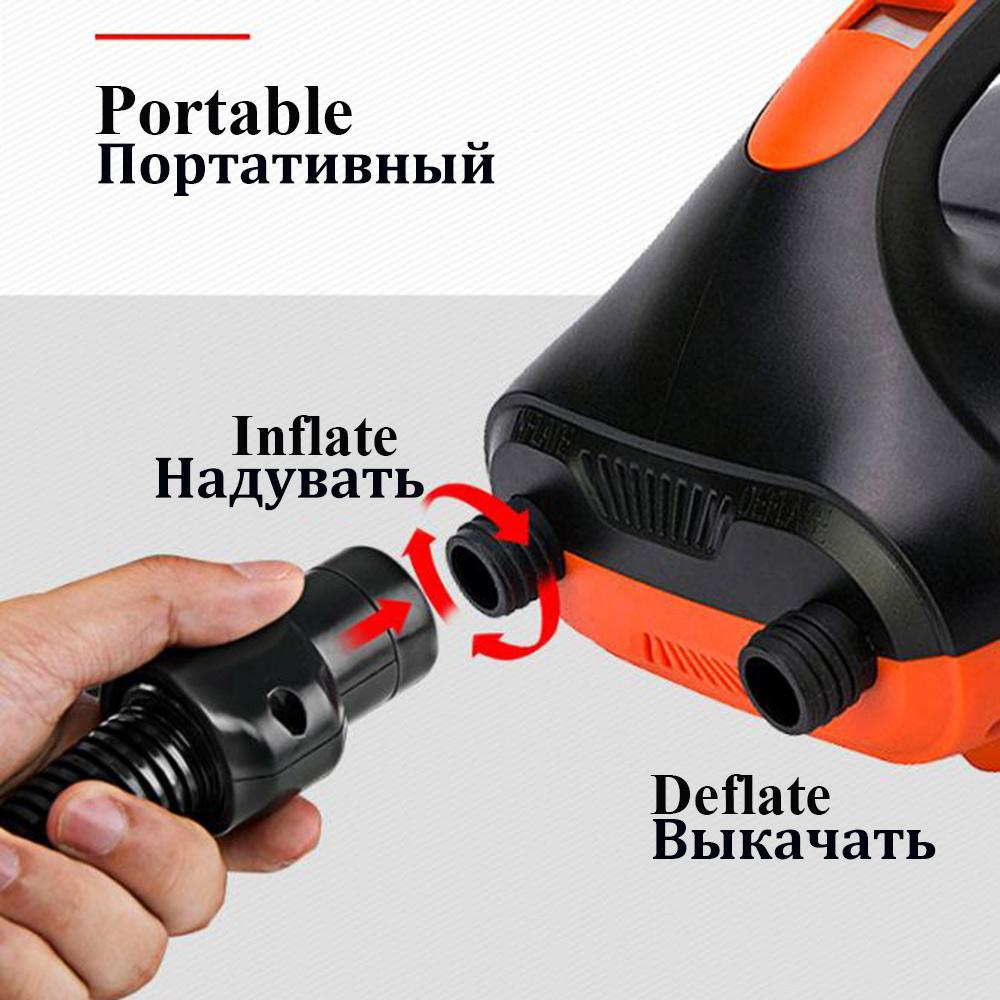 20/16 PSI Dual Stage Electric Air Pump Intelligent Inflatable Pump 12V 110W for Inflatable SUP Stand Up Paddle Surfing Board