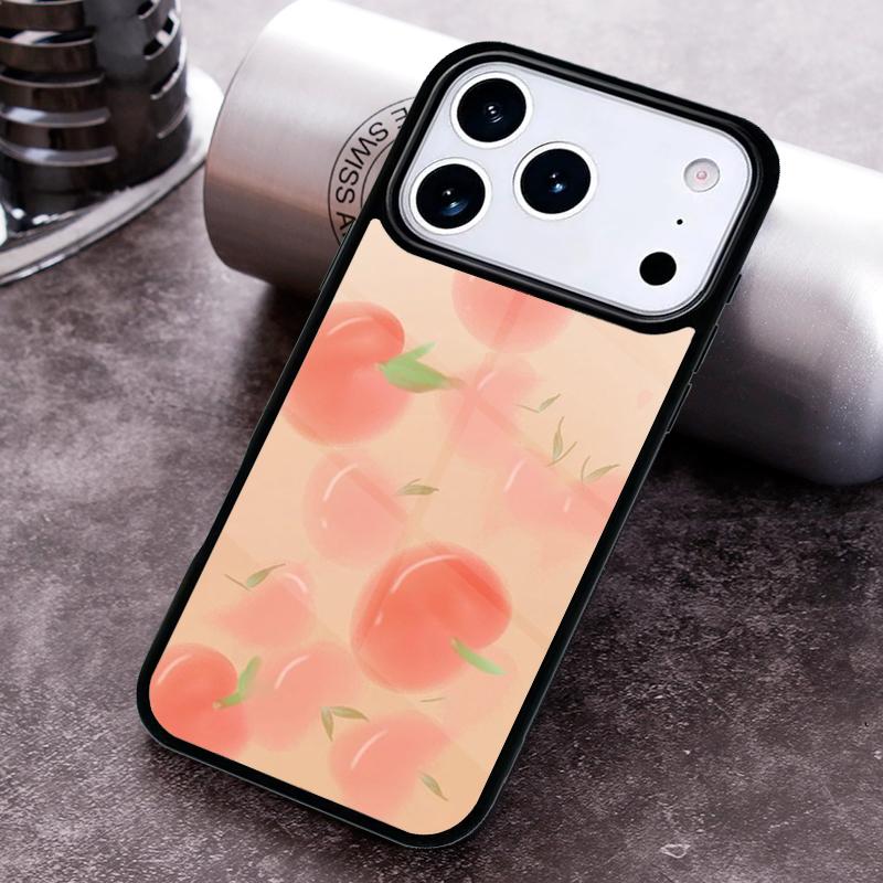 

Pink Peaches Aesthetic Phone Case for iPhone 17 16 15 Pro Max Air 14 13 12 11 Plus Shockproof Capa Cover iPhone 15