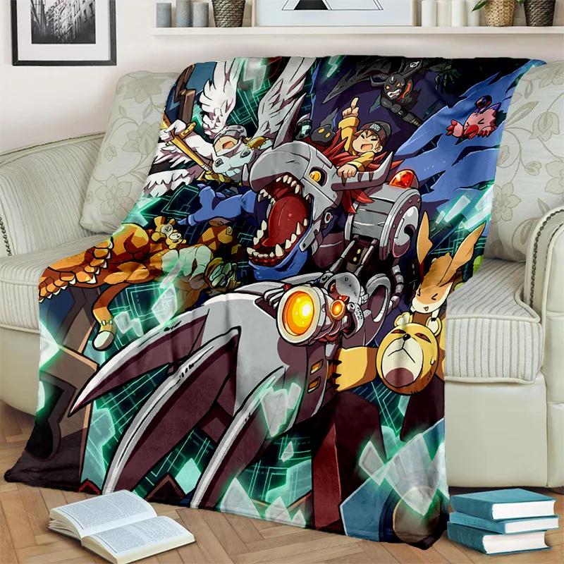 3D Digimon Adventure Monster Cartoon Blanket,Soft Throw Blanket for Home Bedroom Bed Sofa Picnic Travel Office Cover Blanket Kid