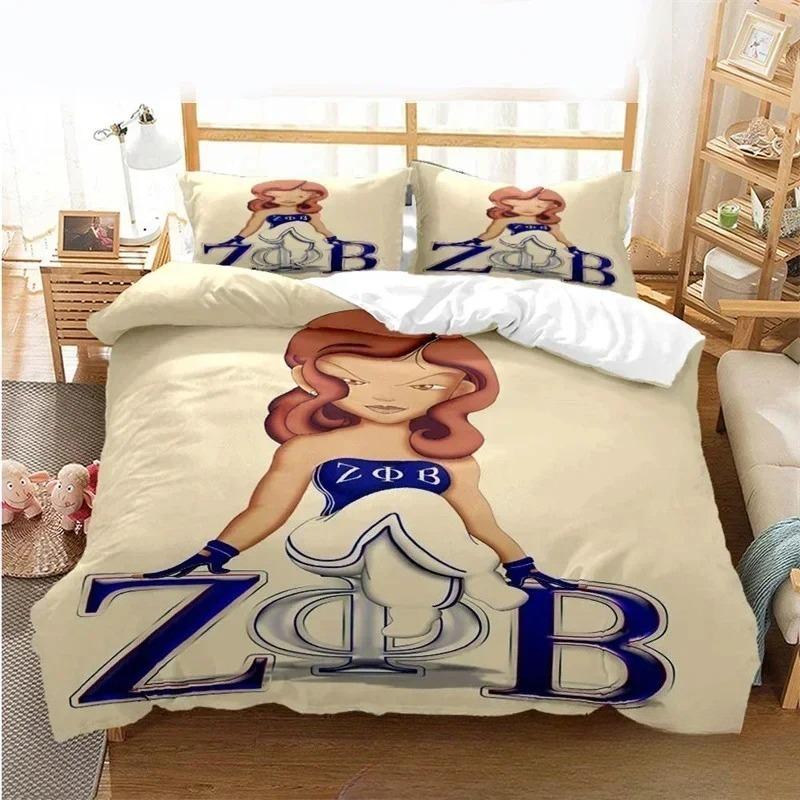3D Print 1920 Zeta Phi Beta Society Bedding Set Double Twin King Duvet Cover Comforter Pillowcase Boys Girls Adults Bedroom