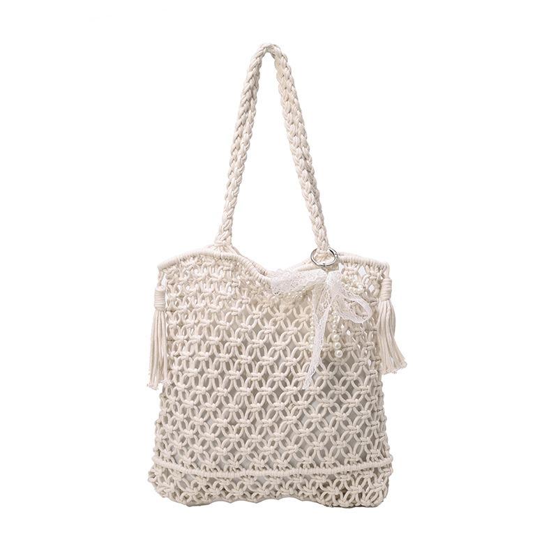 

Вместительная полая плетеная сумка ручной работы женская летняя новая отпускная пляжная сумка через плечо повседневная сумка-ведро из соломы No pendant