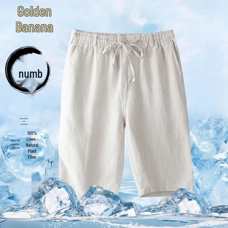 Men s Linen Casual Shorts M
