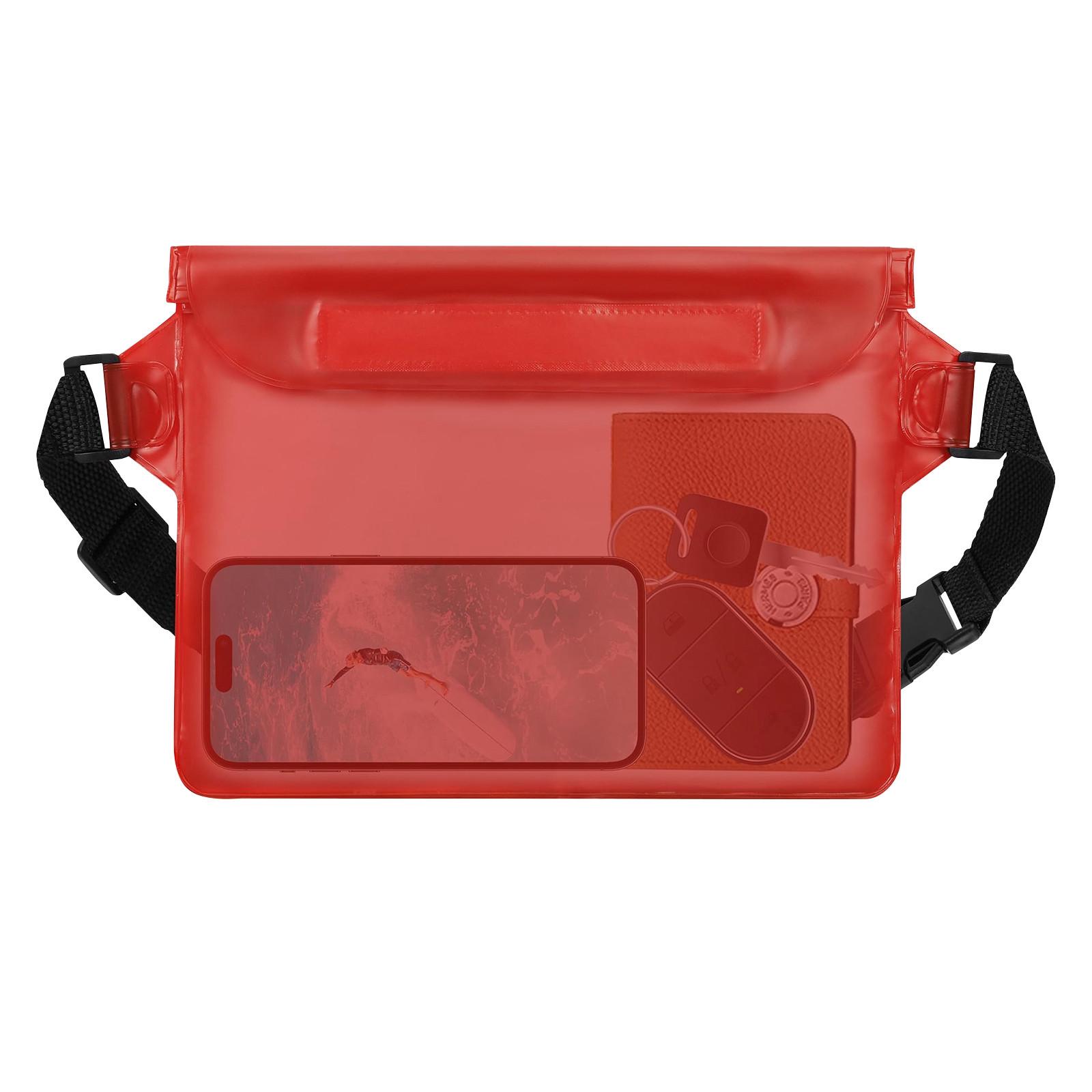 

Водонепроницаемый чехол с регулируемым поясным ремнем, водонепроницаемая сухая сумка, сохраняет мобильные телефоны и ценные вещи в безопасности и сухости, идеально подходит для каякинга, пляжа, One Size красный