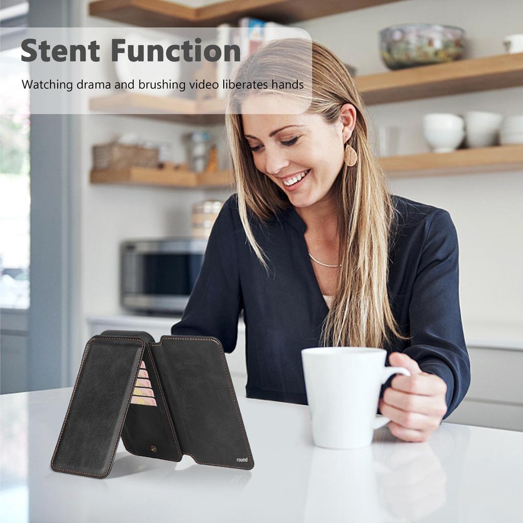 iPhone 16 Pro Multifunction Wallet Leather Case with Detachable Magnetic Cover