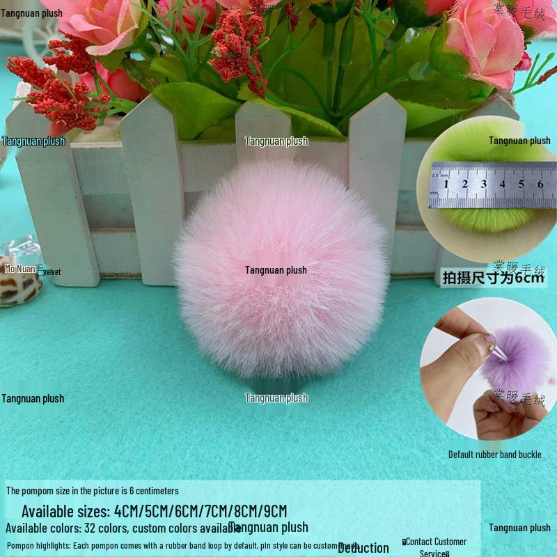 

Помпоны из искусственного кроличьего меха: 3см, 4см, 6см для модных аксессуаров и декора своими руками 9cm