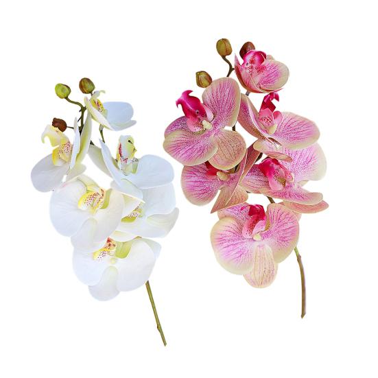 1Pc 6Heads Artificial Butterfly Orchid Silk Flower Home Wedding Party Decor