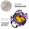 Custom Purple Colorful Butterfly Insulated Lunch Bags for Work School Waterproof Cooler Thermal Lunch Box Women Kids