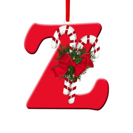 Christmas Acrylic Letter Hanging Decoration Car Rearview Mirror Xmas Tree A to Z Alphabet