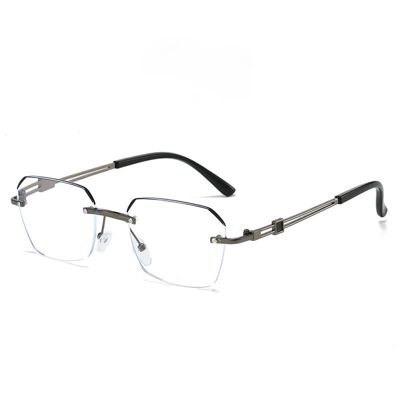 

Квадратные очки без оправы для мужчин и женщин, очки с прозрачными линзами Cut Edge, модные компьютерные очки с защитой от синего света