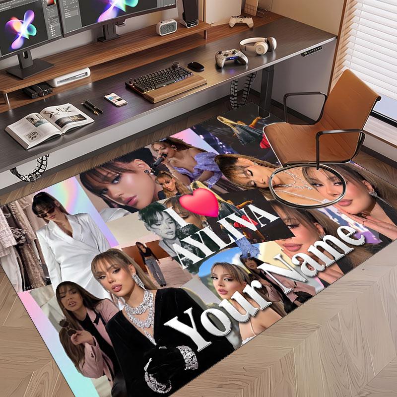 Custom Name Crystal Velvet Rug,Ayliva Comfortable Anti Slip Floor Mat For Room Decoration