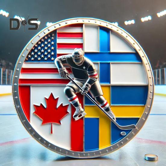 Gedenkmünze der Hockey Four Nations, Symbol des Hockey-Ruhms, Sammlerstück, Challenge-Münze, Taschenmünze, Geschenk für Hockey-Fans