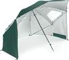 2.4 meters outdoor camping parasol with mesh window portable dual-purpose beach tent umbrella