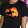 T-Shirt Frauen Cowgirl Motiv Baumwolle Größe S bis 3XLWird in neuem Fenster oder Tab geöffnet