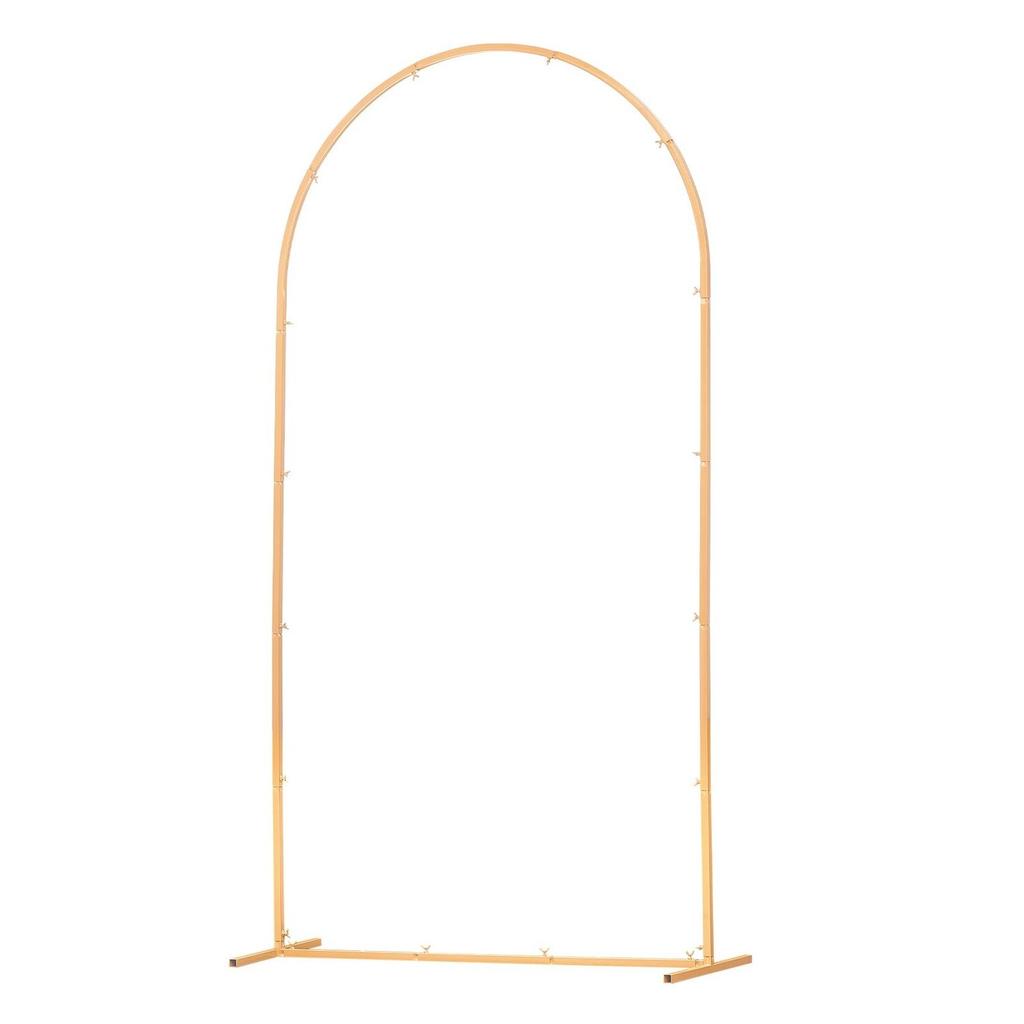 Arch Backdrop Stand, 2.2 x 1.2 m, Stable Structure, Easy Assembly, 1 Piece Gold Metal Arch Backdrop Stand for Wedding, Birthday Party, Graduation,