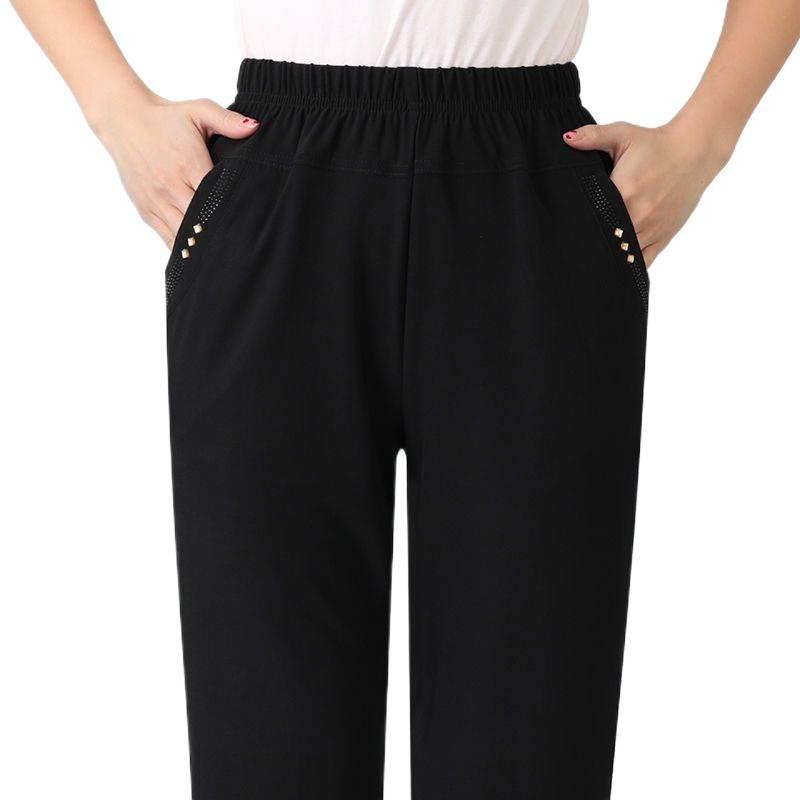 Women's High Waist Elastic Velvet Pants - Loose Straight Leg for Autumn/Winter
