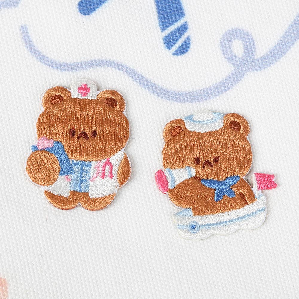 Sanai Cartoon Bear Cloth Sticker Seam-Free Self-Adhesive Embroidery Sticker Clothes Pants Hole Patch Repair Subsidy Small