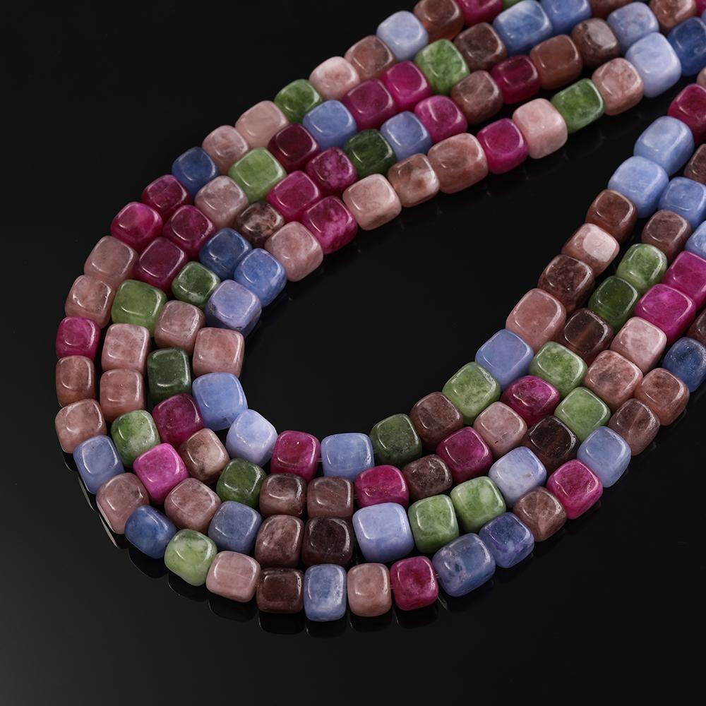 1 Strand Natural Stone Agate Beads 7.5 x 7.5mm Cube Spacer Loose Bead for Jewelry Making DIY Bracelet Necklace Accessories