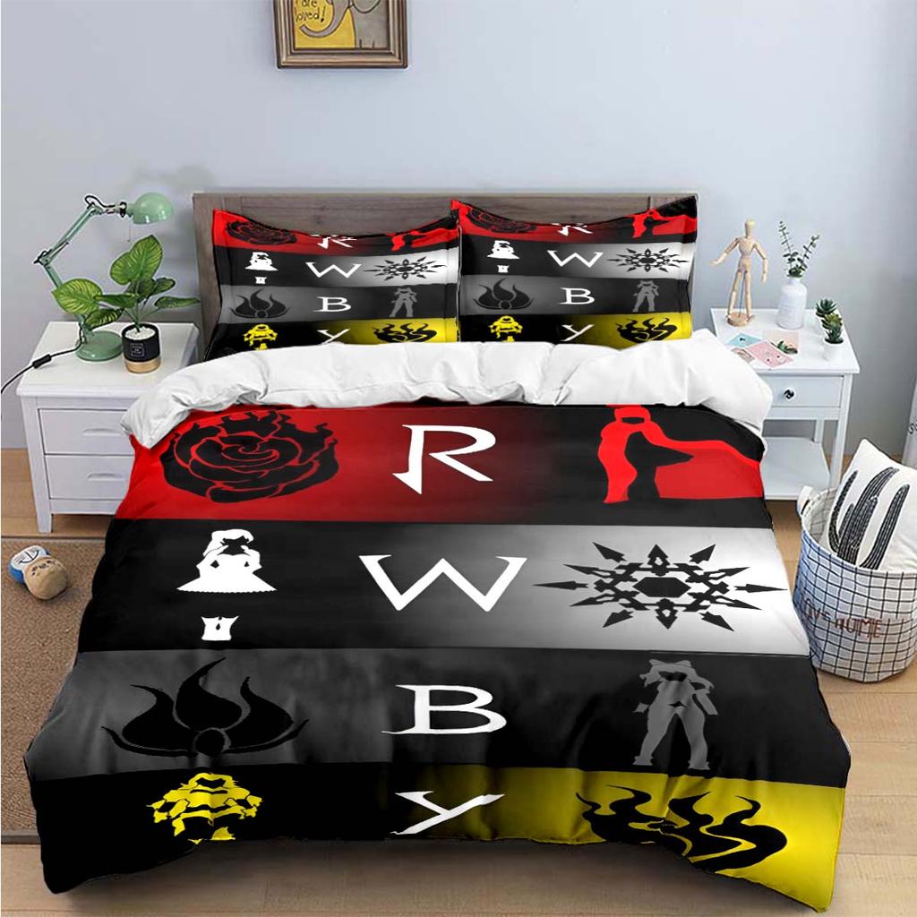 3D Fashion Cartoon R-RWBY Print Bedding Sets Bed Supplies Set Duvet Cover Bed Comforter Set Bedding Set  Luxury Gift
