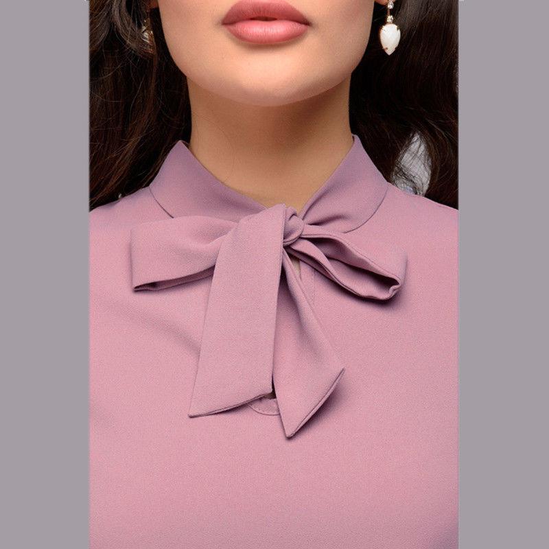 New Women's European & American Style Chiffon Blouse – Sexy Stand Collar, Tie Knot, Long Sleeve