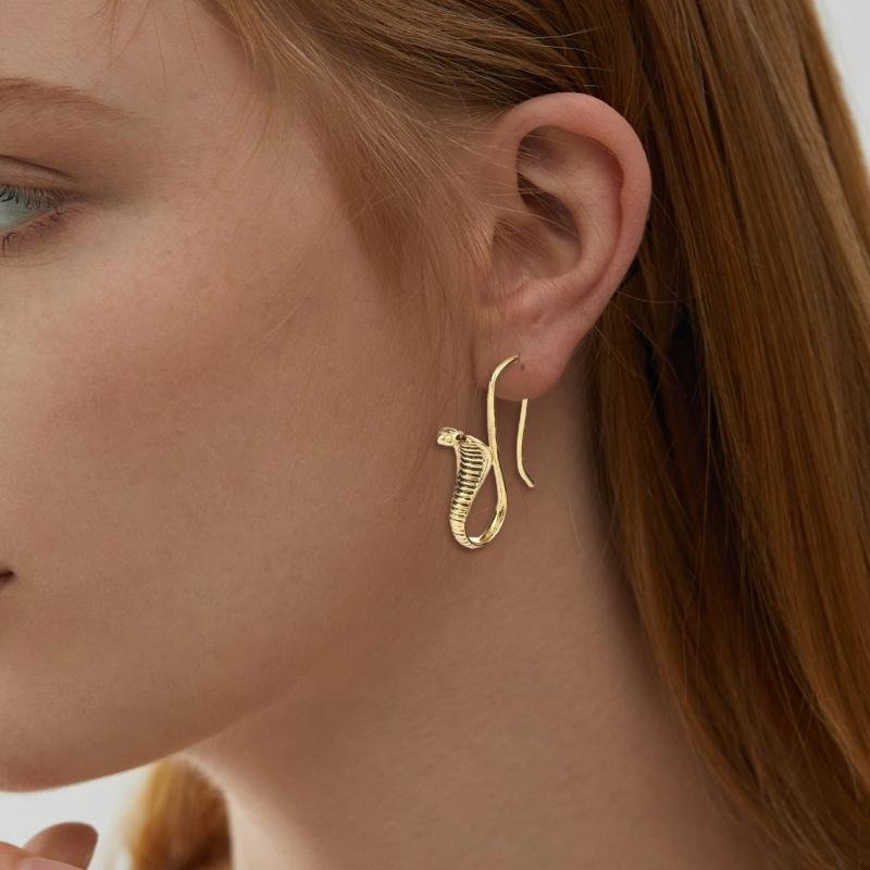 Elegant Punk Inspired Snake Earrings with Detailing Comfortable Earrings Suitable for Adding Edge to Various Outfits