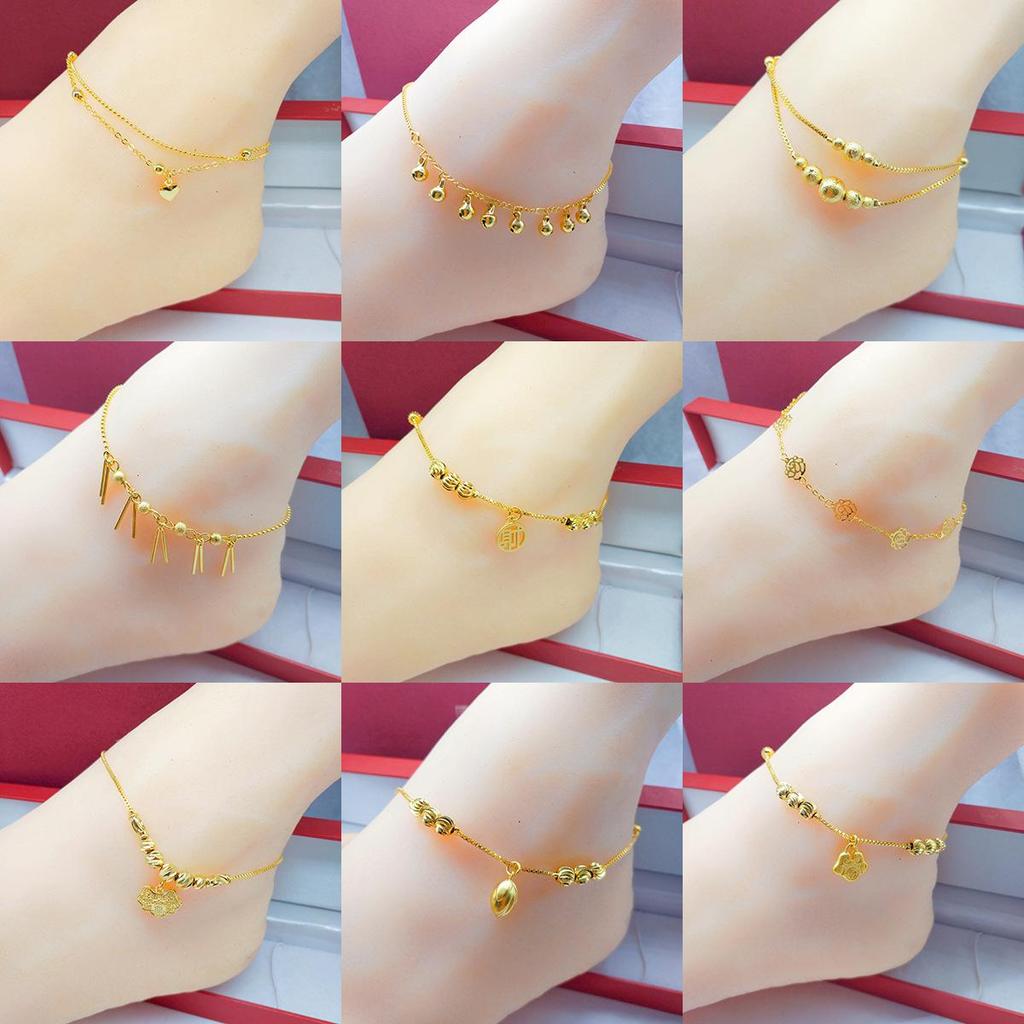 Vietnamese Gold-Plated Bead Anklet - Women's Korean Fashion Jewelry