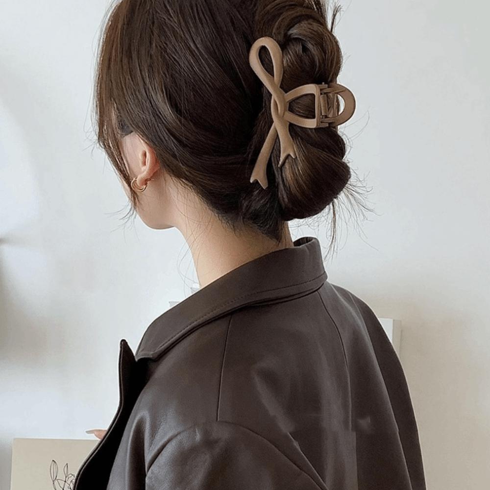 Plastic Acrylic Twisted Hair Claws Solid Shark Clips Geometric Matte Bow Hair Clips  Work