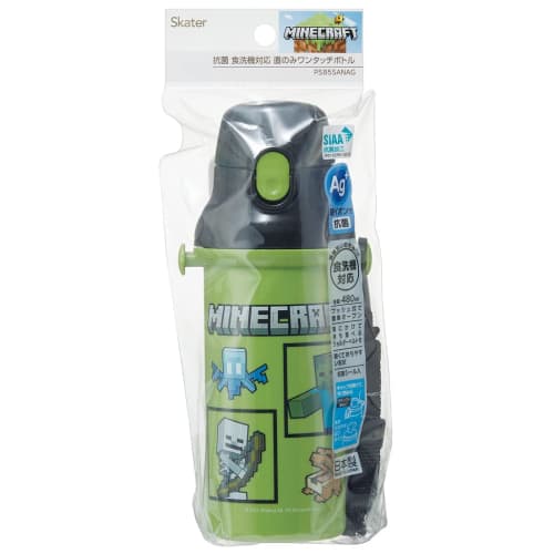 Skater Water Bottle Minecraft 480ml Children's Antibacterial Plastic Made In Japan PSB5SANAG-A
