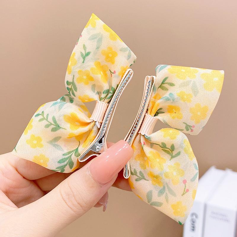 2PCS New Princess Gradient Color Bow Girls Hairpins Lovely Children Headwear Hairgrip Hair Clips Barrettes Hair Accessories