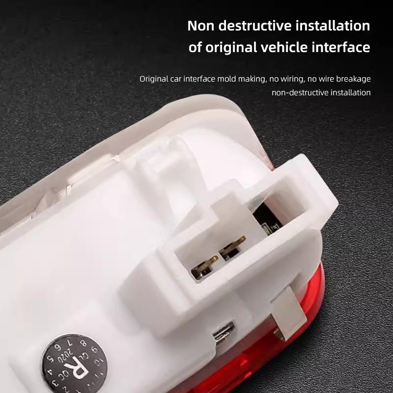 2Pcs Car Door HD Projector Lamp LED Decoration Atmosphere Light For Porsche Cayenne Panamera Macan 911 718 Taycan Boxster Cayman