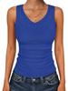 2026 Women's Slim-Fit V-Neck Ribbed Sleeveless Casual Top