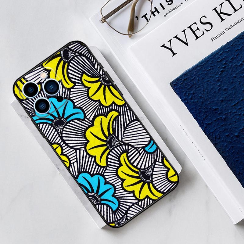 African Wax Fabric Phone Case For iPhone 13 11 12 14 15 16 Pro Max 7 8 Plus X XS XR 12 13 Mini Bumper Cover
