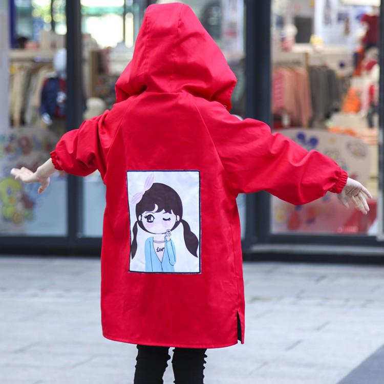 Autumn Jacket Children's Clothing  Two Sides Wear Jackets for Girl Hooded Thin  Windbreaker for Girls Trench Coat Outwear