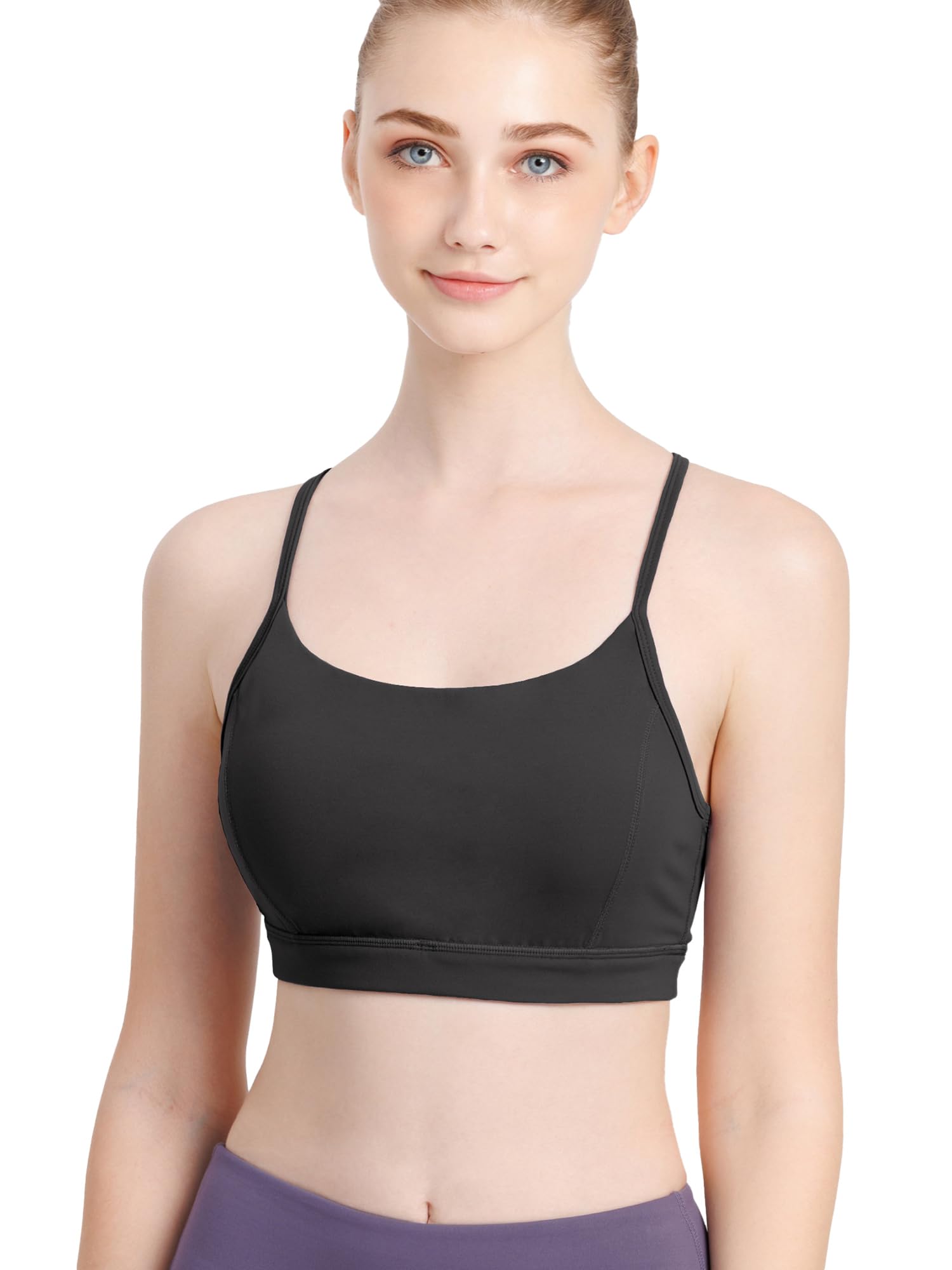 

Loopa Crossback Support Sports Bra with Hot Yoga Size M Bra, Cups, Innerwear, Black,