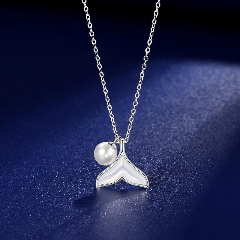 Yusheng ha la tua collana a coda di pesce con perle per la moda femminile e versatile temperamento retrò ciondolo in madreperla per donna