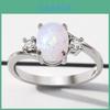 Eleganter geometrischer Legierungsring für Damen 2024 Frühlingsmode in Weiß Lila Grün Blau Rosa