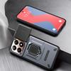 KEYSION Shockproof Armor Case for Xiaomi 15T Pro 5G Slide Camera Protection Metal Ring Stand Phone Back Cover for Xiaomi 15T 5G