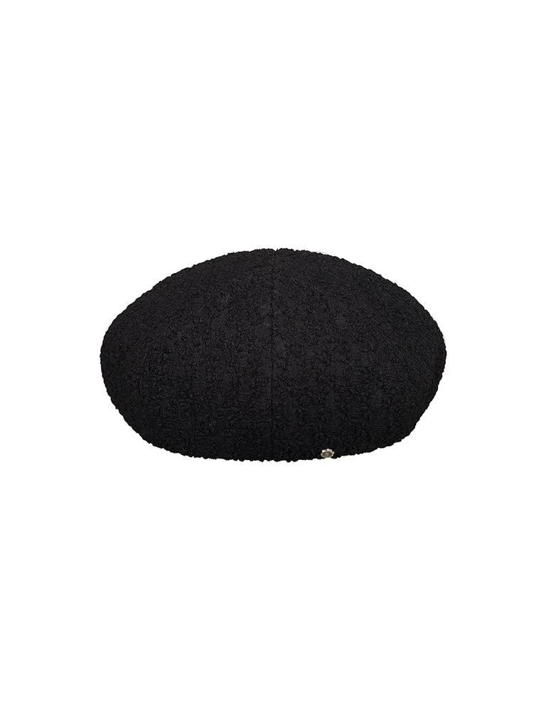 Beulaunhaes Fluffy Wide Beret - Black