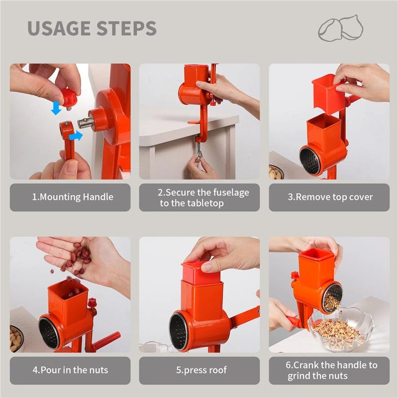 Manual Nut Grinder Multifunctional Kitchen Utensil Grinding Device Dry Fruit Crusher Peanut Butter Nut Sesame Walnut Chopper