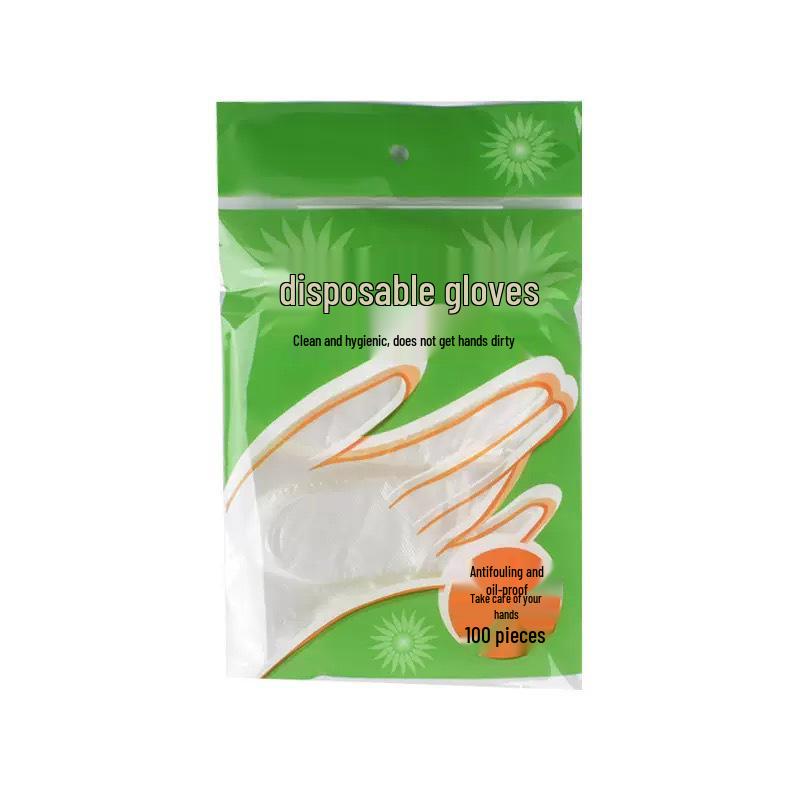 Transparent Thickened Disposable Plastic Gloves - Food Grade for Kitchen, Hairdressing, and Catering Use