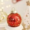 Christmas Tree Ornaments Red Gold PET Painted Baubles Set Holiday Party Decorations