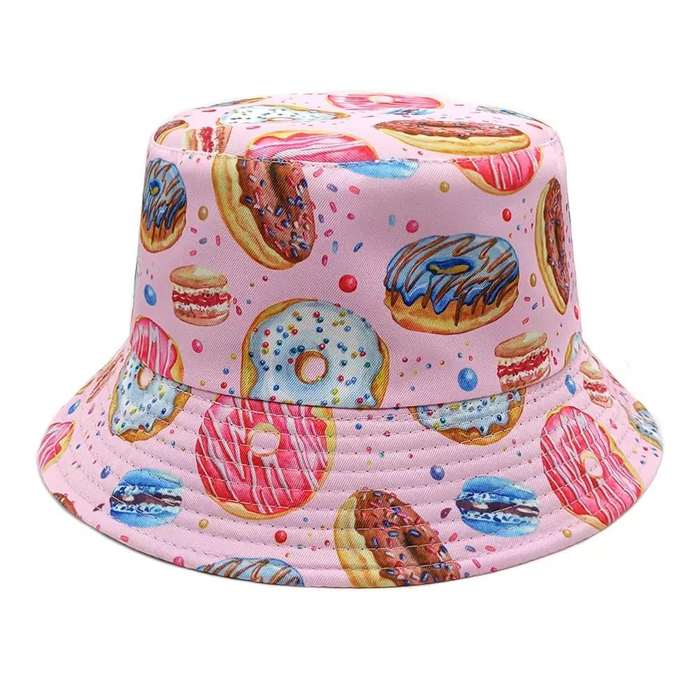 Klassischer Food-Print Panama für Damen Herren Sommer Reise Strand Outdoor Sonnenschutz Fischerhut Damen Lässig Dekorieren Fischerhut