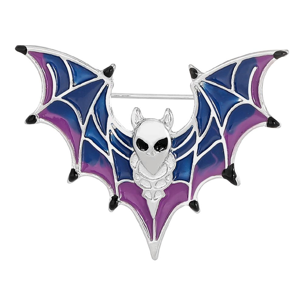 Classic Skull Bats Shaped Enamel Lapel Pins Horror Halloween Brooches