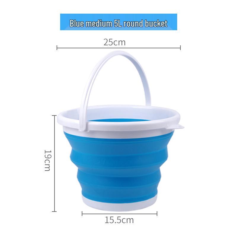 Cubo de viaje portátil y plegable para exteriores - Cubo grande de plástico para lavado de autos y pesca