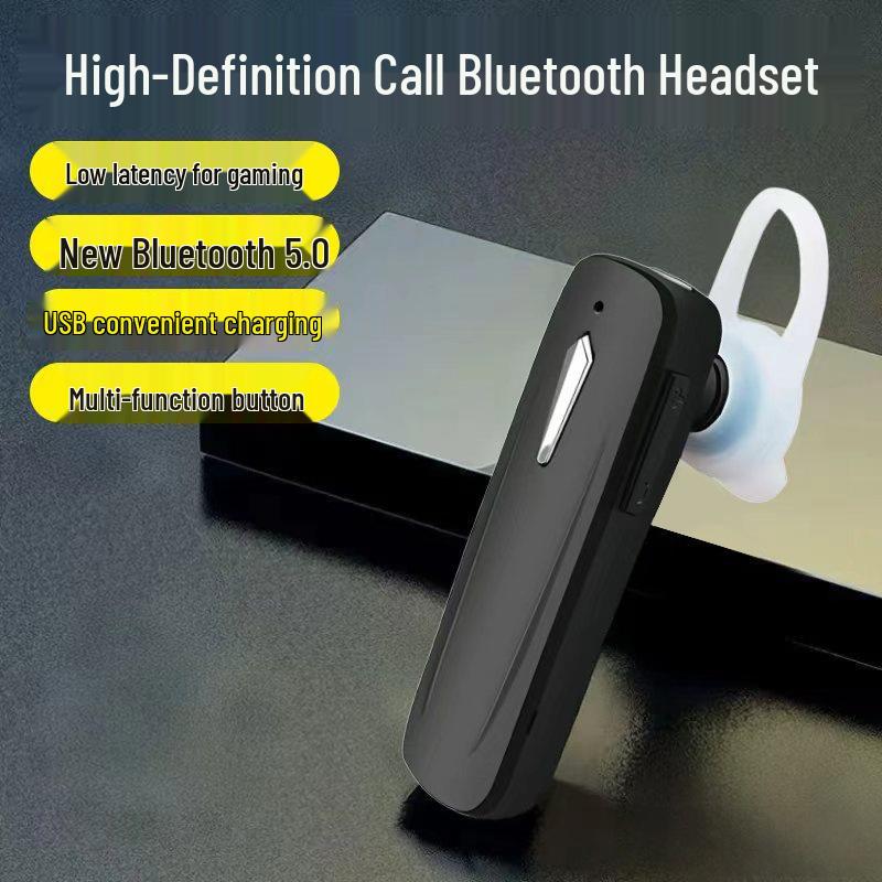 M163 Universal Wireless Bluetooth Headset for HD Calls - Single Ear, Low Latency, Ideal for Car and Sports Use