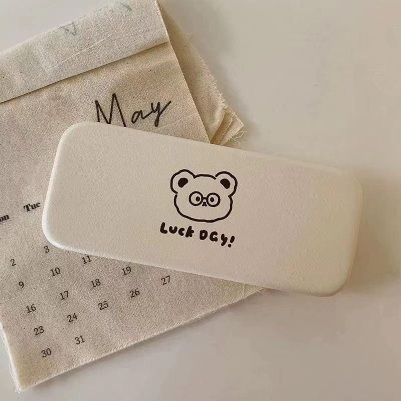 PU Leather Case Imitation Pressed Myopia Glasses Case Eyewear Accessories Small-sized Portable Glasses Case For Everyday Use