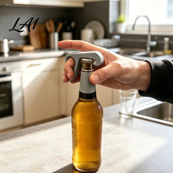 Stilvoller Getränkeöffner 3D-gedruckter Flaschenöffner Kompakt Tragbar Bier Einhand-Limonadendeckelentferner Einfach für Partys Ergonomischer Glasdeckelöffner