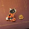 Cartoon Cute Creative Cat Metal Badge Art  Wearing Scarf Alloy Brooch Bag Decoration