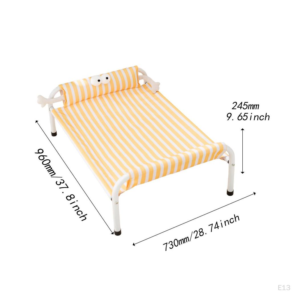 Elevated Dog Bed Pet Metal Frame Hammock Raised Cot for Puppy Kitten Cats Dogs